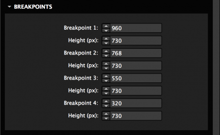 Set the height for the slideshow across breakpoints
