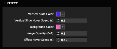 Set the colors and effect speed